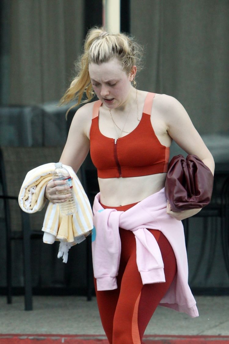 Dakota Fanning Candids Outside A Gym In Los Angeles