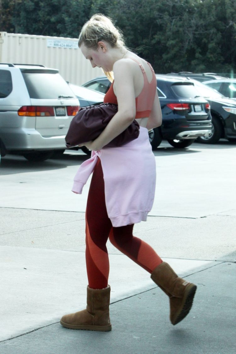 Dakota Fanning Candids Outside A Gym In Los Angeles