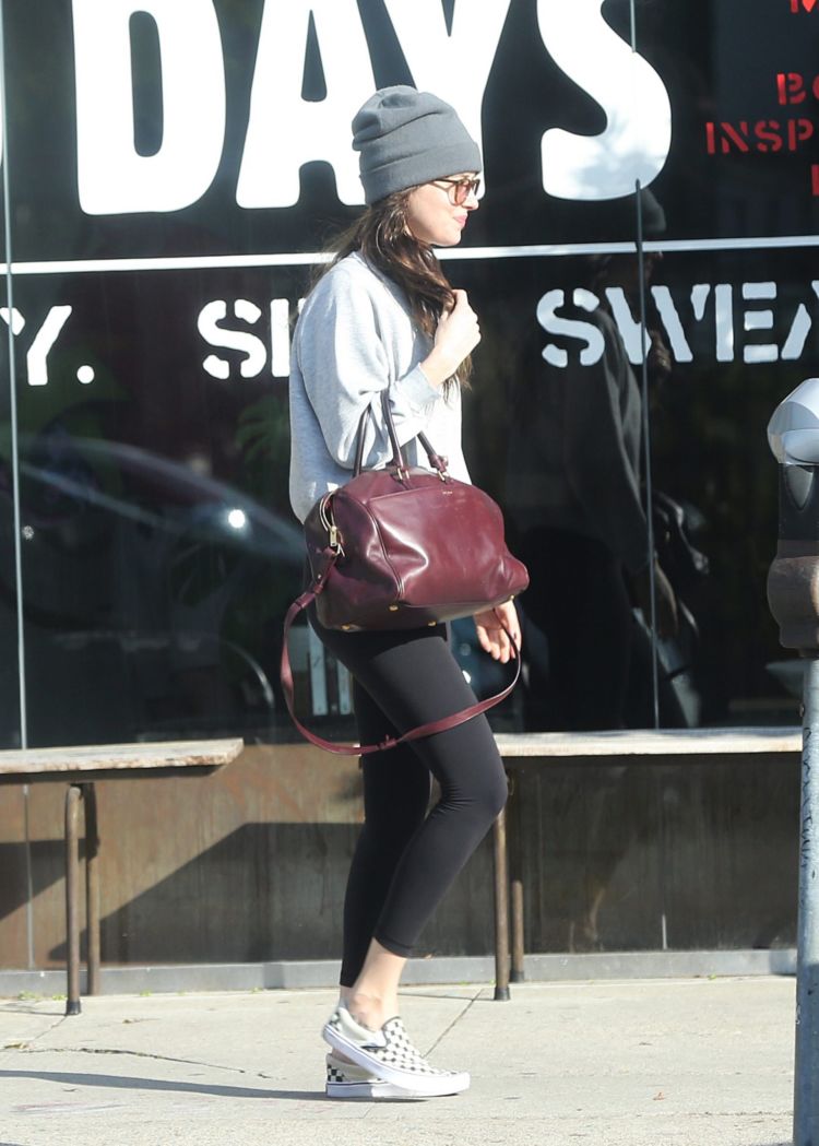 Dakota Johnson Candids While Leaving A Yoga Class In LA