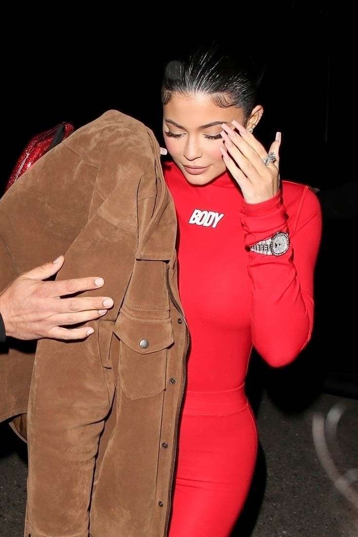 Kylie Jenner Candids In Red At The Nice Guy In West Hollywood