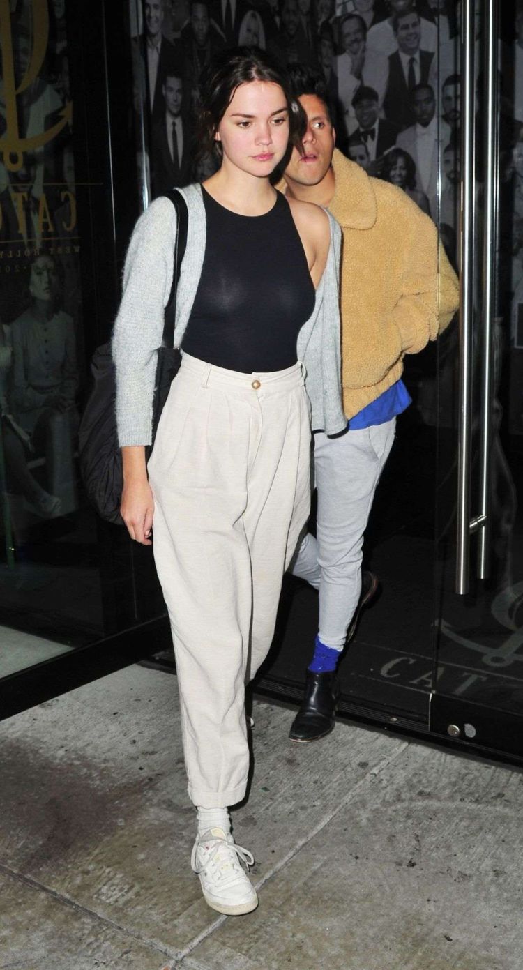 Maia Mitchell Candids In A Black Bodysuit