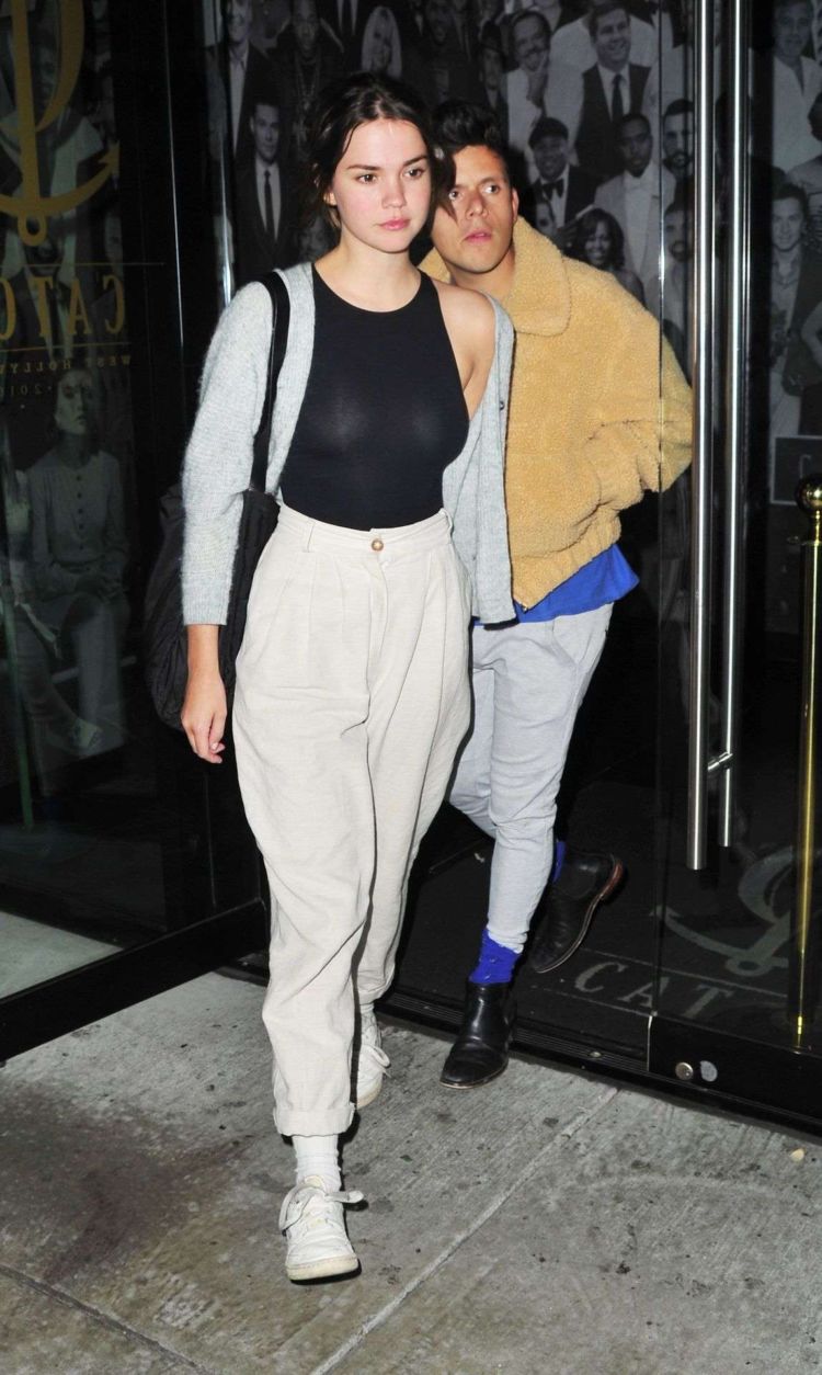 Maia Mitchell Candids In A Black Bodysuit