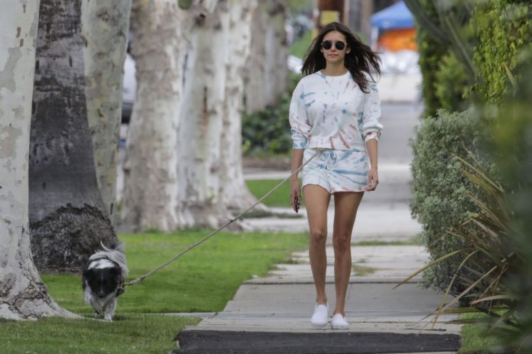 Nina Dobrev Spotted Walking Her Dog Out In Los Angeles