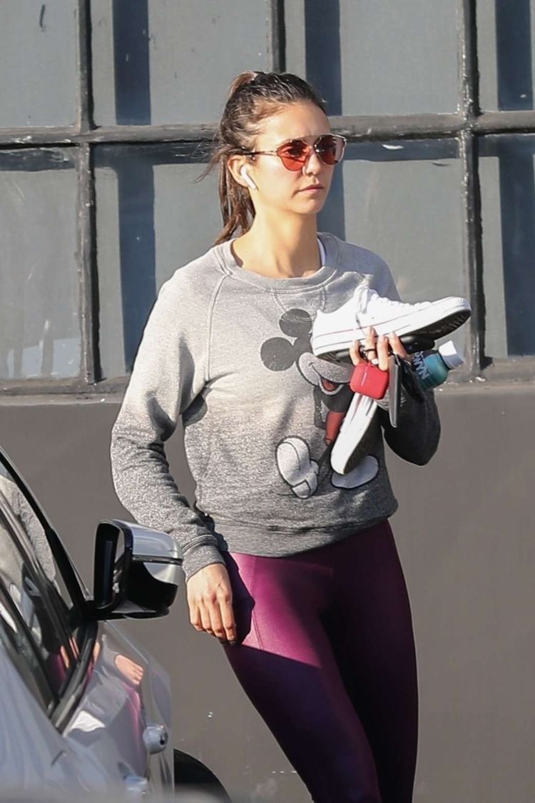 Nina Dobrev Candids Outside HWY Fitness Gym In West Hollywood