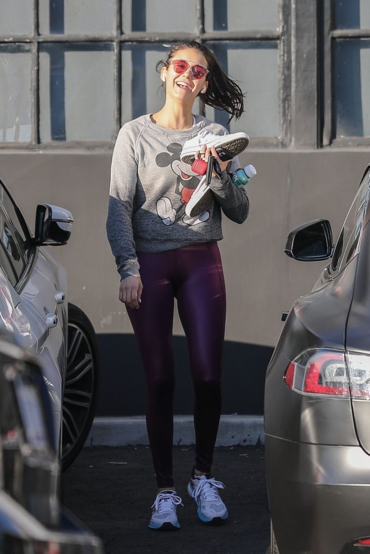 Nina Dobrev Candids Outside HWY Fitness Gym In West Hollywood