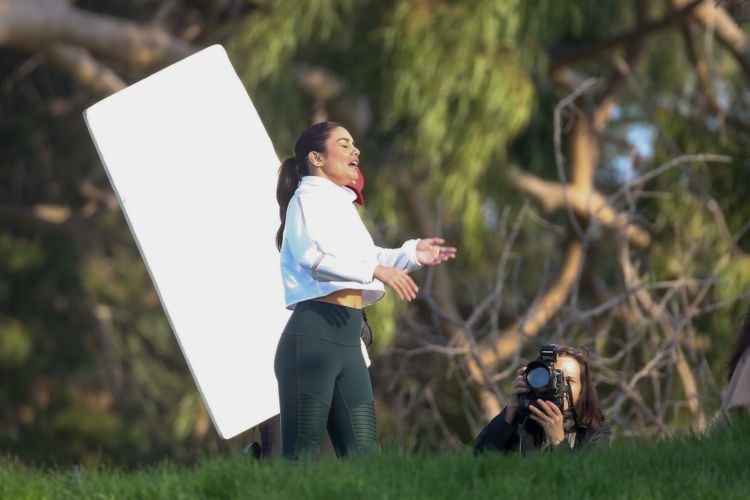 Vanessa Hudgens Filming A Sportswear AD In Los Angeles