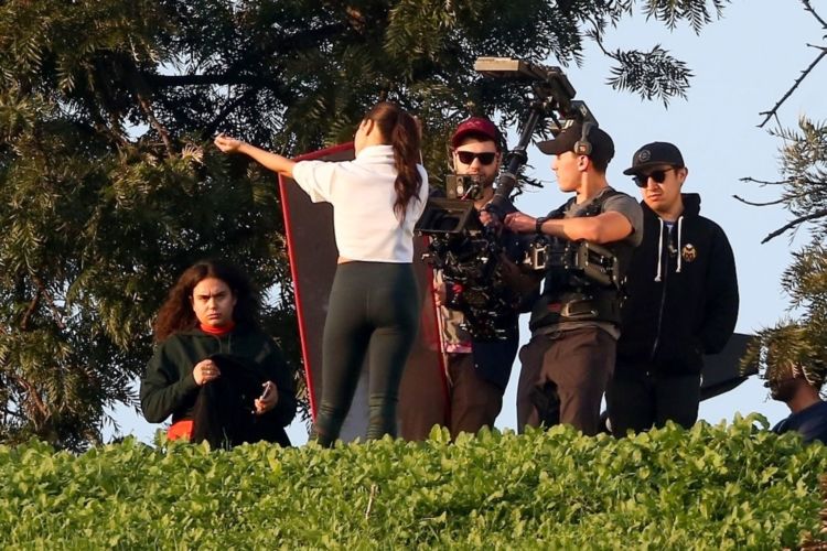 Vanessa Hudgens Filming A Sportswear AD In Los Angeles