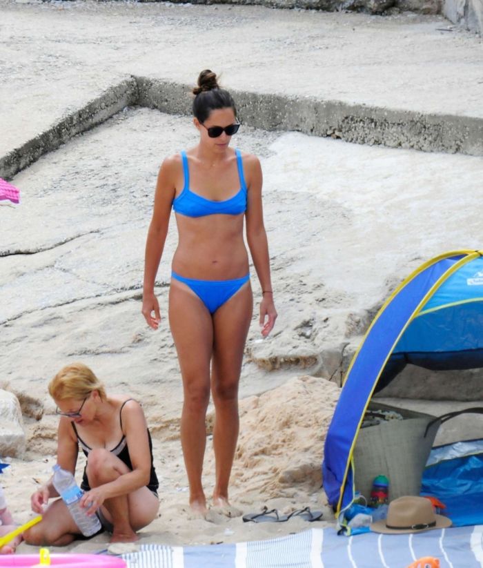 Ana Ivanovic In A Blue Bikini At The Beach In Mallorca