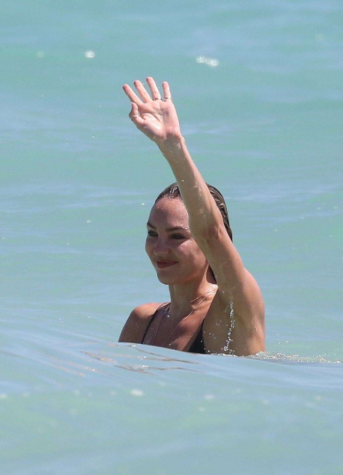 Candice Swanepoel Vacationing In A Bikini On The Beach In Miami