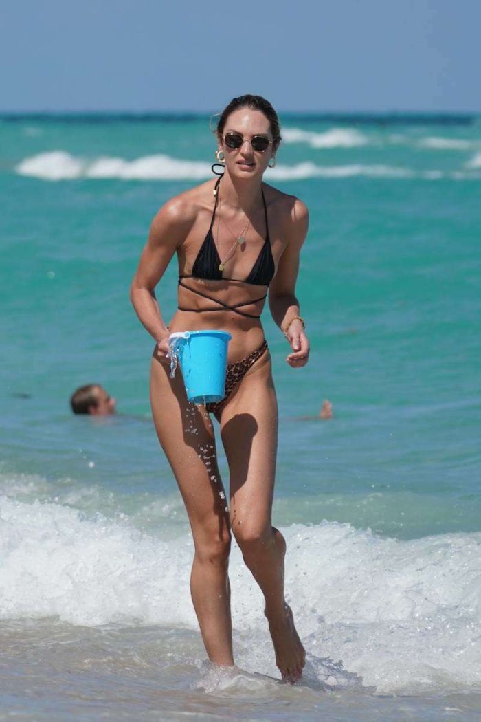 Candice Swanepoel Vacationing In A Bikini On The Beach In Miami