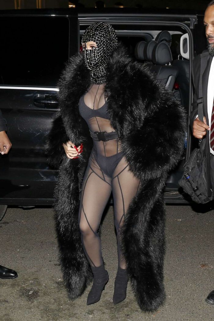 Cardi B In A Black Outfit At Laundered Works Corp Fashion Show In Paris