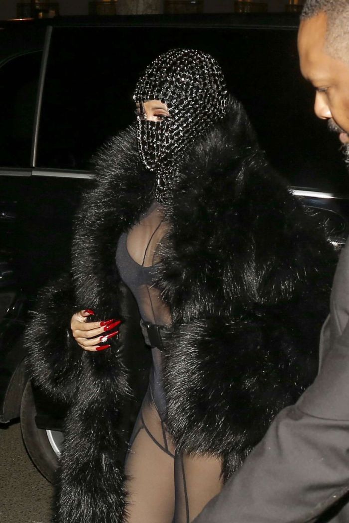 Cardi B In A Black Outfit At Laundered Works Corp Fashion Show In Paris