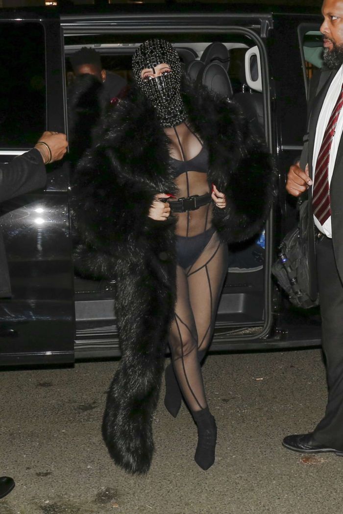 Cardi B In A Black Outfit At Laundered Works Corp Fashion Show In Paris