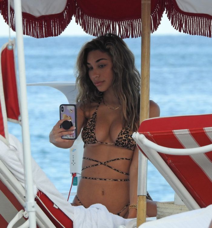 Chantel Jeffries In A Printed Bikini At The Beach In Miami