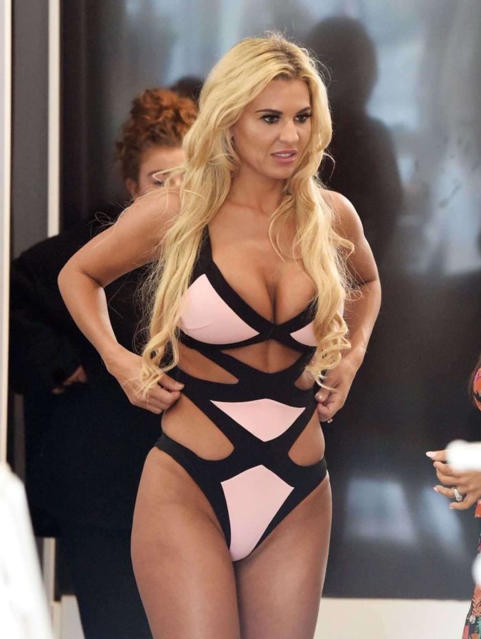 Christine McGuinness In Swimsuit At The 'Real Housewife of Cheshire' Set