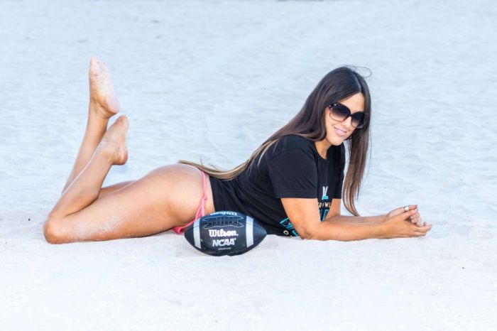 Claudia Romani Poses For The Super Bowl Pepsi Photoshoot