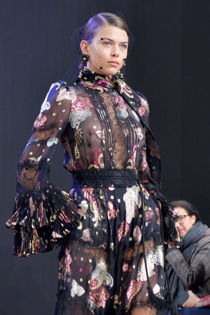 Georgia Fowler Walks For Elie Saab Fashion Show In Paris