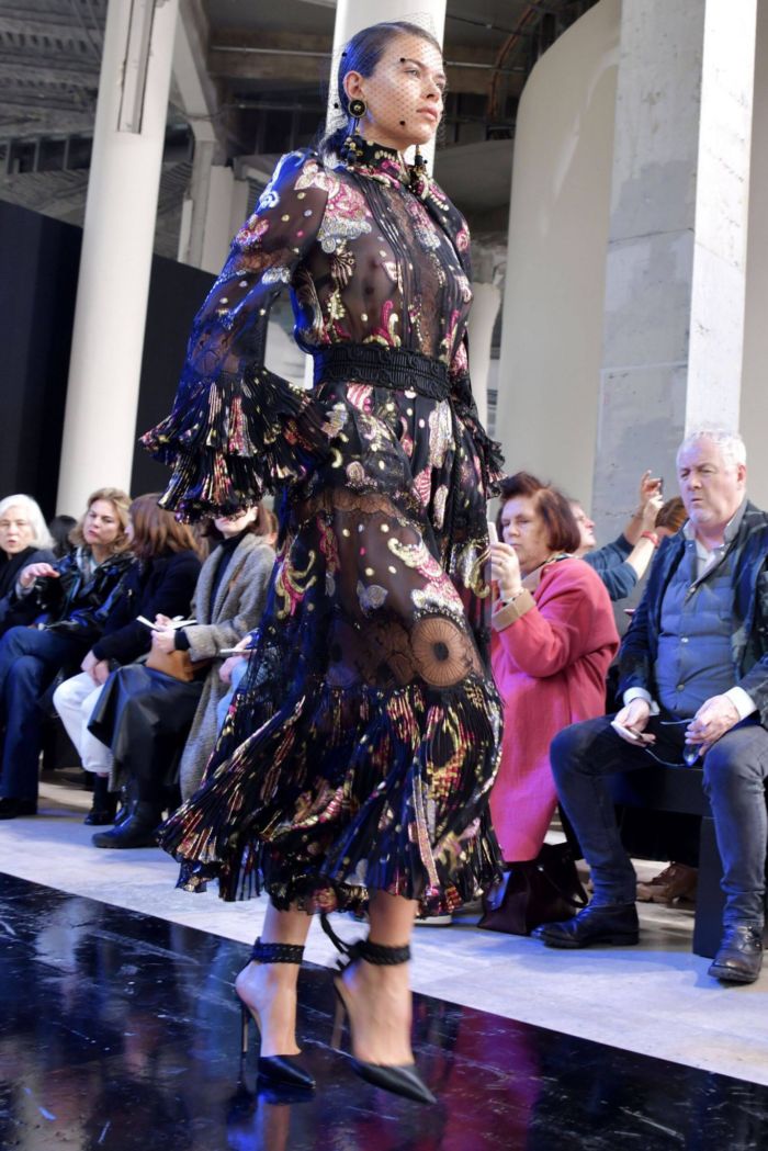 Georgia Fowler Walks For Elie Saab Fashion Show In Paris