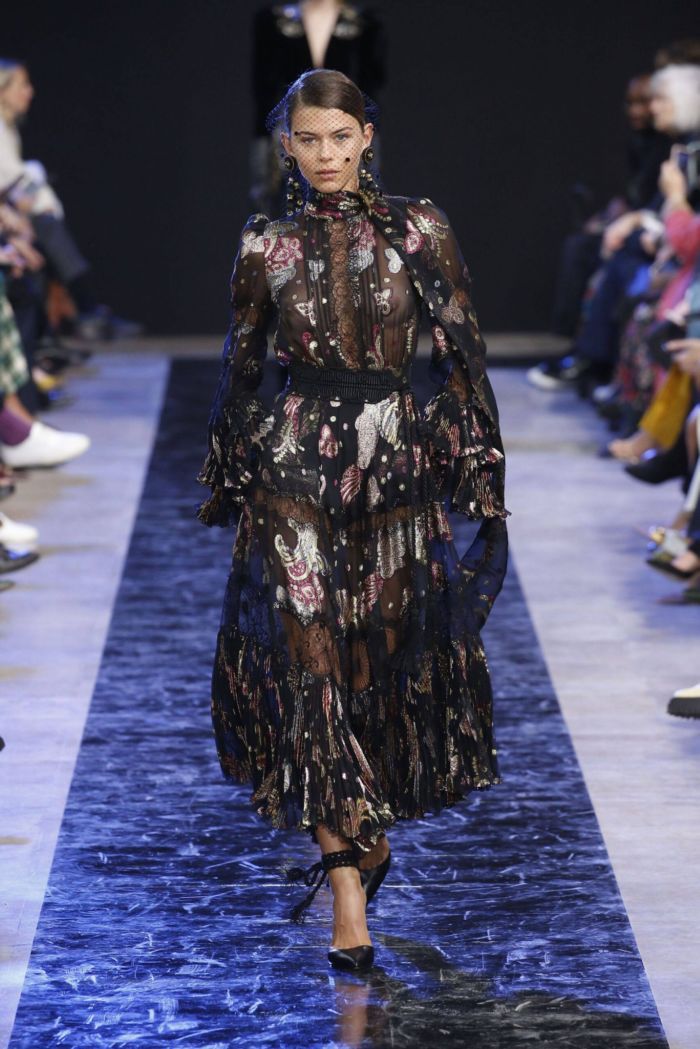 Georgia Fowler Walks For Elie Saab Fashion Show In Paris
