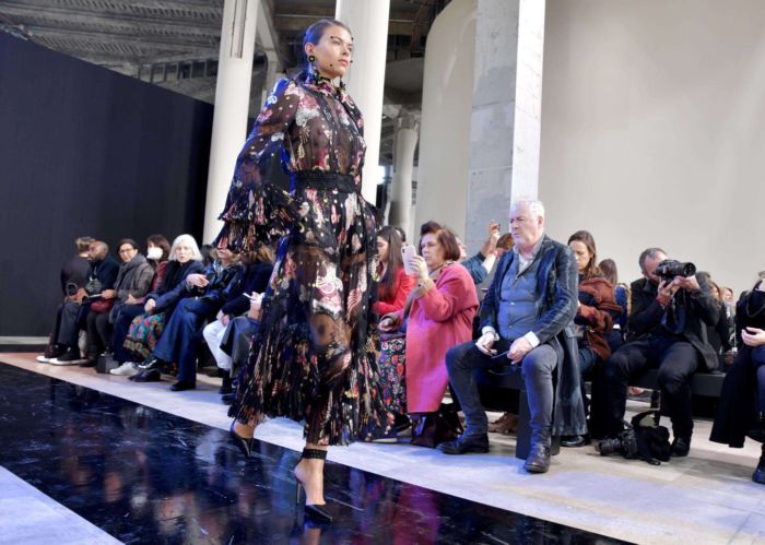 Georgia Fowler Walks For Elie Saab Fashion Show In Paris