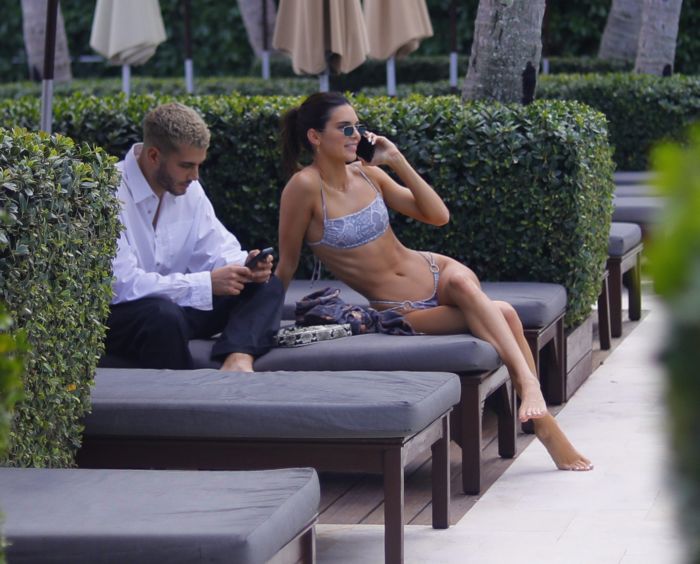 Kendall Jenner Spotted In A Printed Bikini At A Pool In Miami