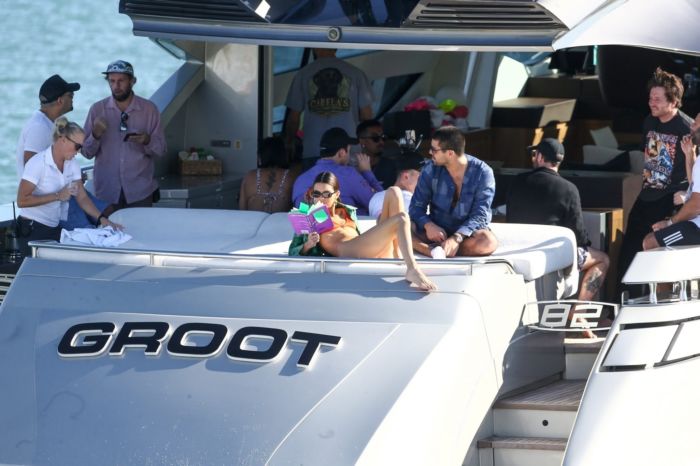 Kendall Jenner Candids In Bikini On A Yacht In Miami