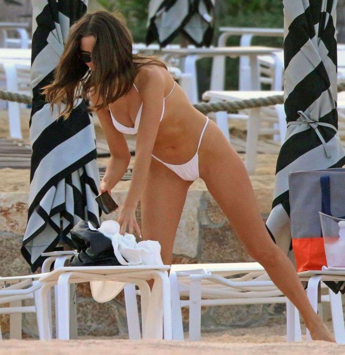 Stunning Olivia Culpo Holidaying In A White Bikini At A Beach In Mexico