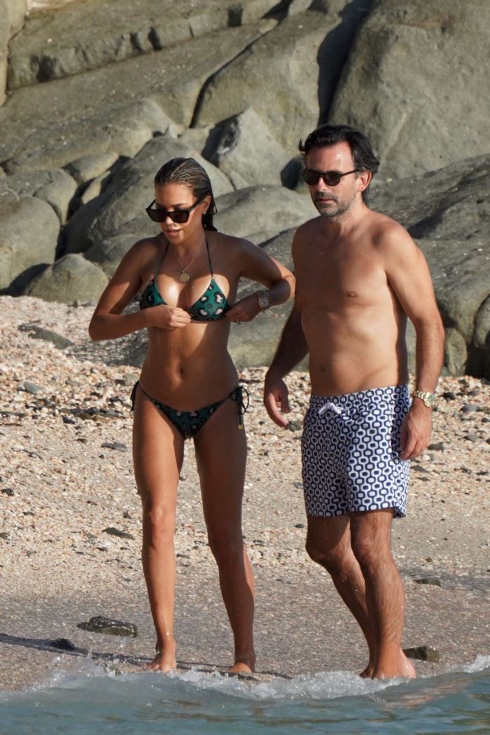 Sylvie Meis Vacationing In A Bikini On The Beach In Saint-Barthelemy